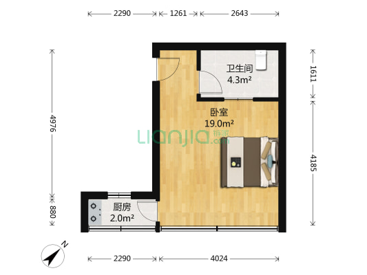 欢乐家园 1室0厅1卫 37平方
