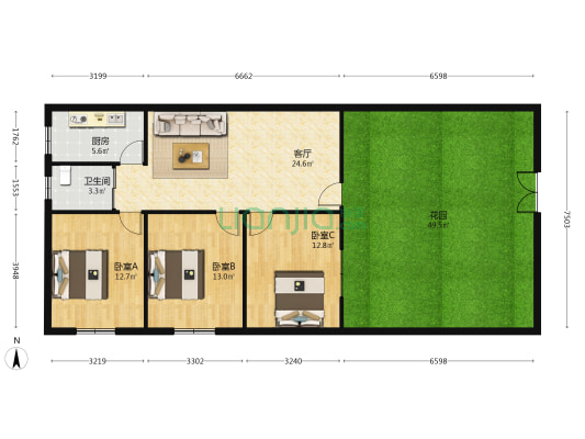 质监局小区 3室1厅1卫 82平方