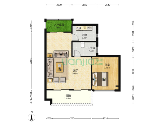 罗浮山·十里方圆 1室1厅1卫 76平方