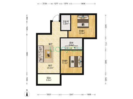 西垅佳园 2室1厅1卫 75平方