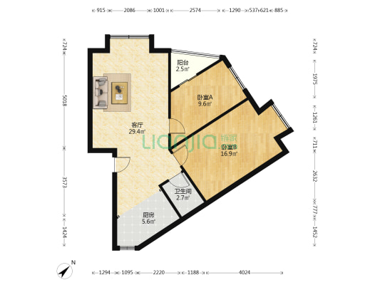 东巷子50号 2室1厅1卫 81平方