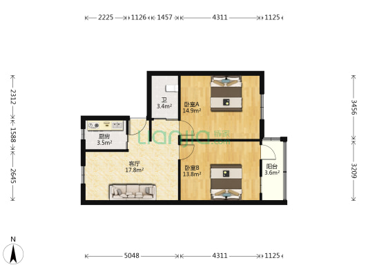 南环东路9号 2室1厅1卫 71平方