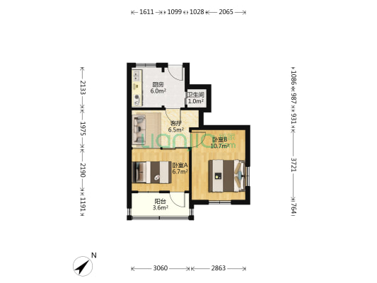 登州路51号 2室1厅1卫 46平方