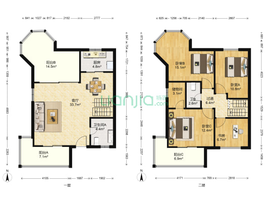 澜泊湾 4室1厅2卫 80平方