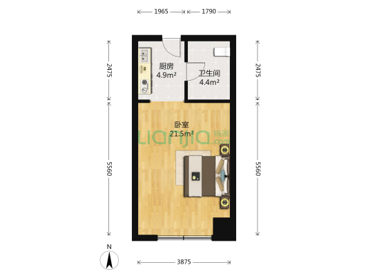 银丰晶品 1室0厅1卫 50平方