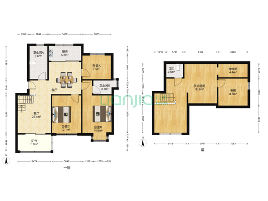 昌盛花园西区 5室1厅3卫 101平方