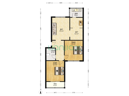 煤管局仓库宿舍 2室2厅1卫 95平方