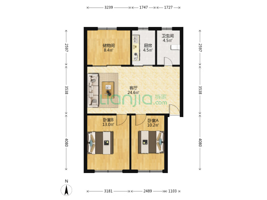红叶路 2室1厅1卫 69平方
