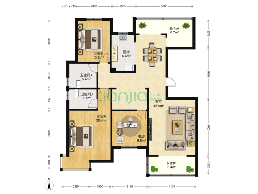 文曲公寓 3室1厅2卫 217平方