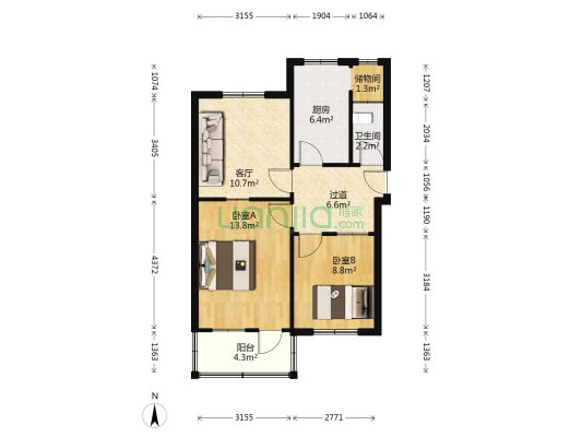 城里大街 2室1厅1卫 70平方