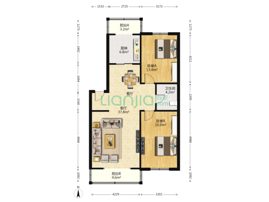 后林新村 2室1厅1卫 109平方