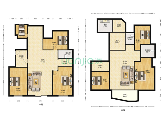 中央公馆小区 7室3厅3卫 173平方