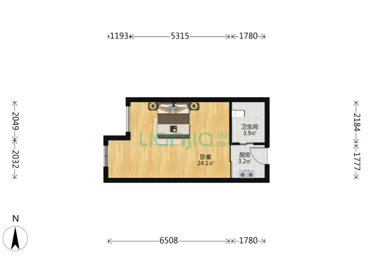 建宇大厦 1室0厅1卫 44平方