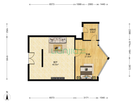 万达中心 1室1厅0卫 114平方