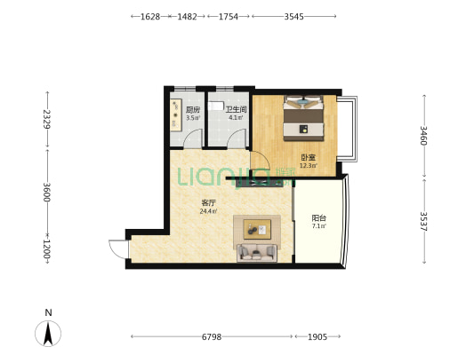 人文水岸 1室1厅1卫 70平方