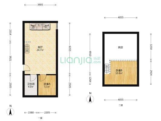 智创空间 2室1厅1卫 18平方
