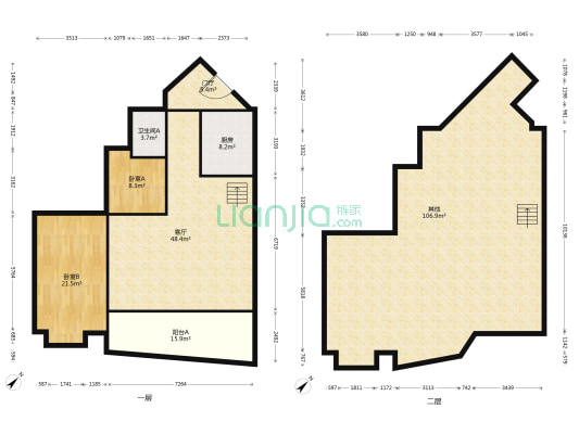 嘉州路38号 2室1厅1卫 214平方