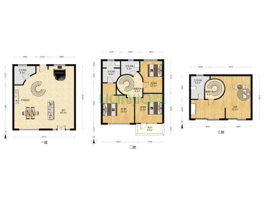 中意小区 4室1厅4卫 159平方