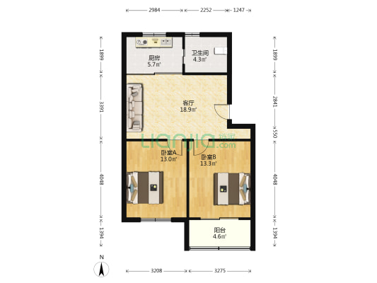 浦口区浦园路 2室1厅1卫 74平方