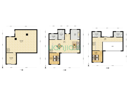 桃源里 2室1厅4卫 134平方
