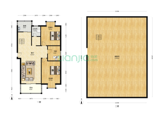 水榭花都 3室1厅1卫 113平方