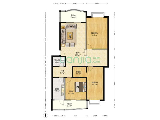 阳光华庭 1室1厅1卫 135平方