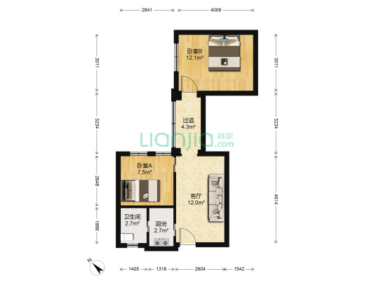 永清小区 2室1厅1卫 55平方