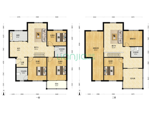 石墩新村 4室3厅3卫 238平方