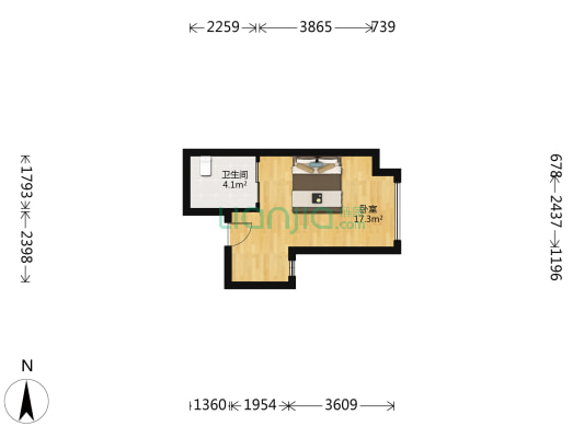 华润时光里 1室0厅1卫 38平方
