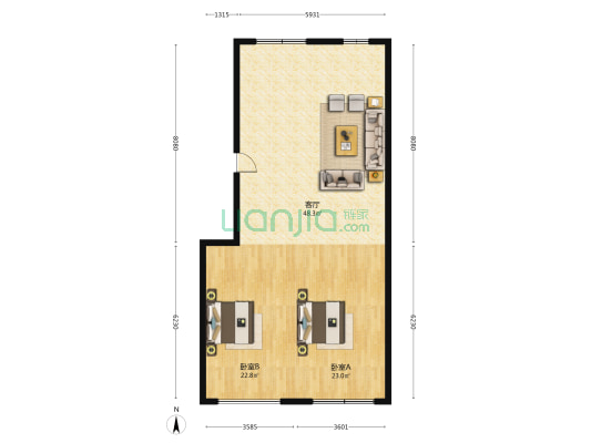 七西村 2室1厅0卫 112平方