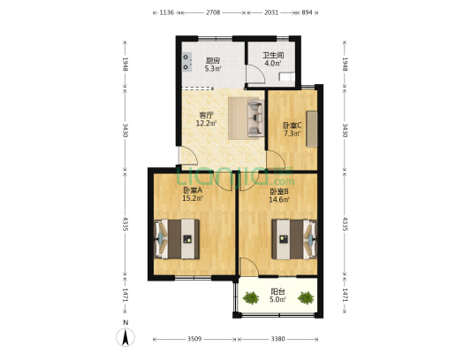 南阳新村 3室1厅1卫 75平方