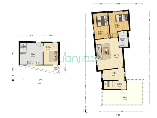 凤凰东路 2室2厅1卫 88平方