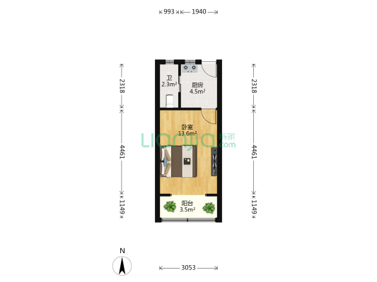 昭化东路69号 1室0厅1卫 29平方