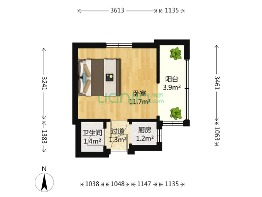 单县路 1室0厅1卫 27平方