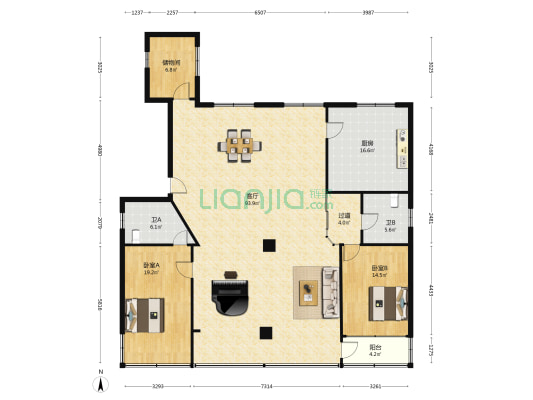 澄康路 2室1厅2卫 199平方