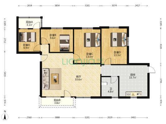 江浦西路 4室1厅1卫 79平方