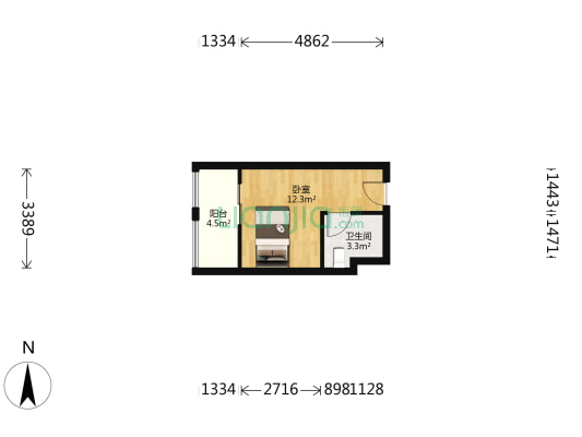 盐城创客城 1室0厅1卫 33平方