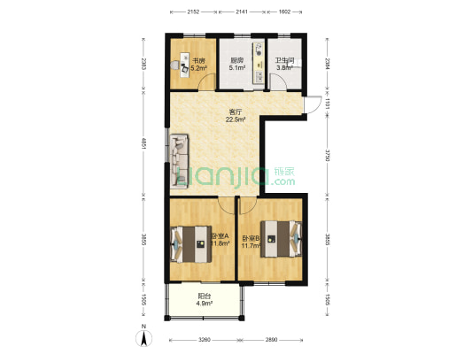 金渔湾花园 3室1厅1卫 82平方