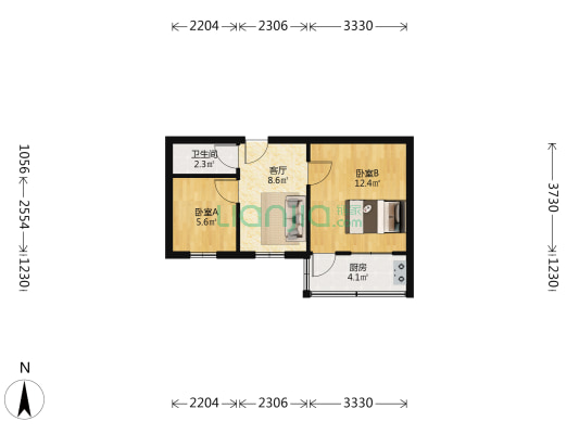 大马路191号 2室1厅1卫 41平方
