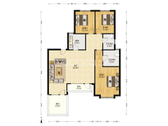 高铁新干线 3室1厅 南 北-涿州高铁新干线户型图
