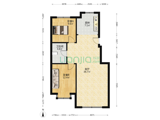 金鼎华庭 2室1厅1卫 110平方