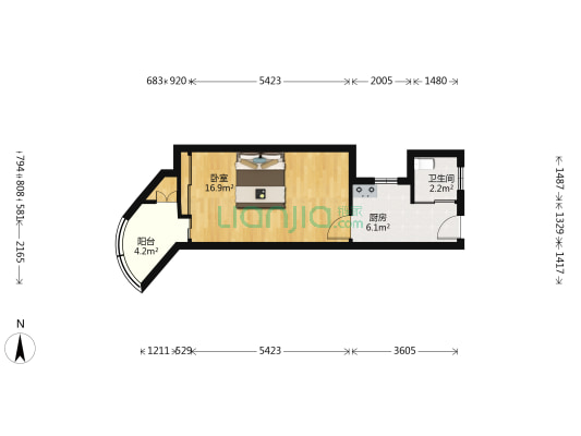 石泉路180弄 1室0厅1卫 40平方