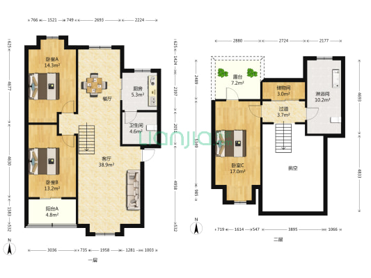 七里晴川 3室1厅2卫 143平方
