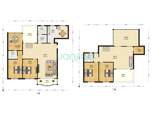 物华园 5室3厅4卫 240平方