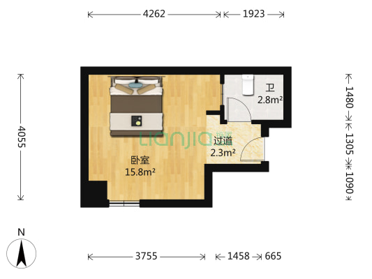恒升半岛 1室0厅1卫 36平方