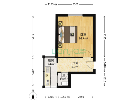 大香炉 1室0厅1卫 40平方