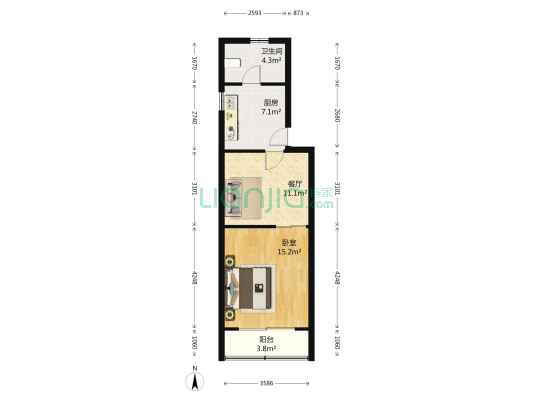 泾华新村 1室1厅1卫 54平方