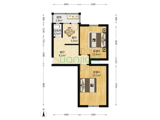 沈阳师大陵西家属宿舍 2室2厅1卫 60平方