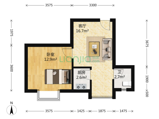 永苑 1室1厅1卫 37平方