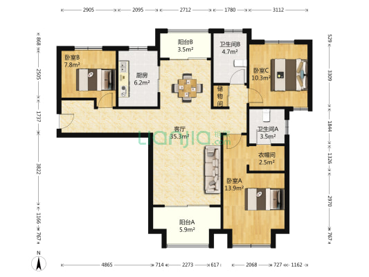 绿庭悦公馆 3室1厅2卫 133平方